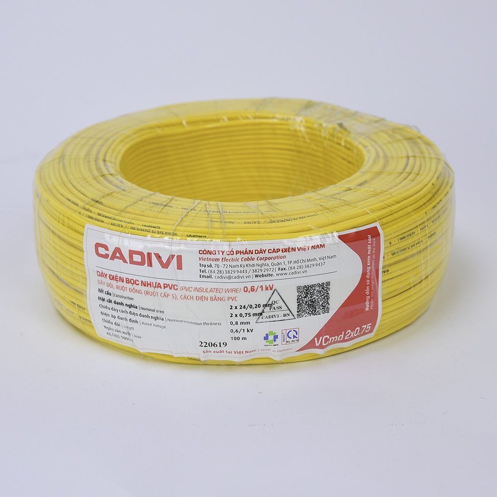 Dây điện Cadivi VCmd 2x0.75 - 0,6/1kV